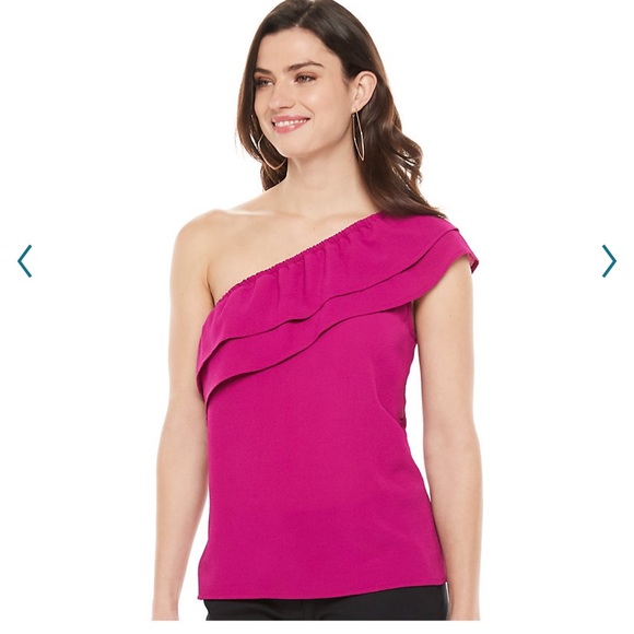 Apt. 9 Tops - Apt 9 One Shoulder Ruffle Top